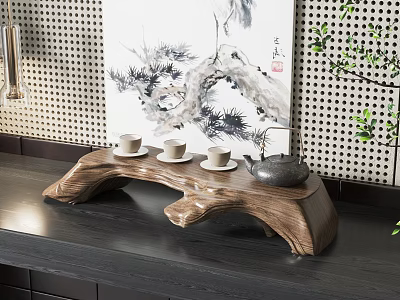 New Chinese Tea Set Tea Set Ornaments 3d model