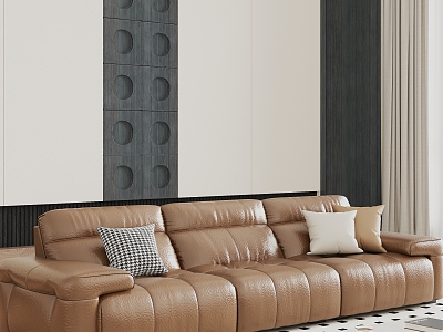 Modern Leather Sofa Three-Seat Sofa model