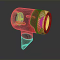 Sleek Black And Rose Gold Modern Hair Dryer With Stand Design