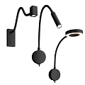 Modern Black Wall Lights With Adjustable Arms And Curved Designs For Interior Decoration