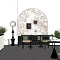 Modern Bubble Tea Shop Interior With Cozy Seating Bar Counter Plants And Hanging Lights