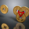 Exquisite Gold Coin Jewelry Crafted With Red String For Elegant Traditional Look