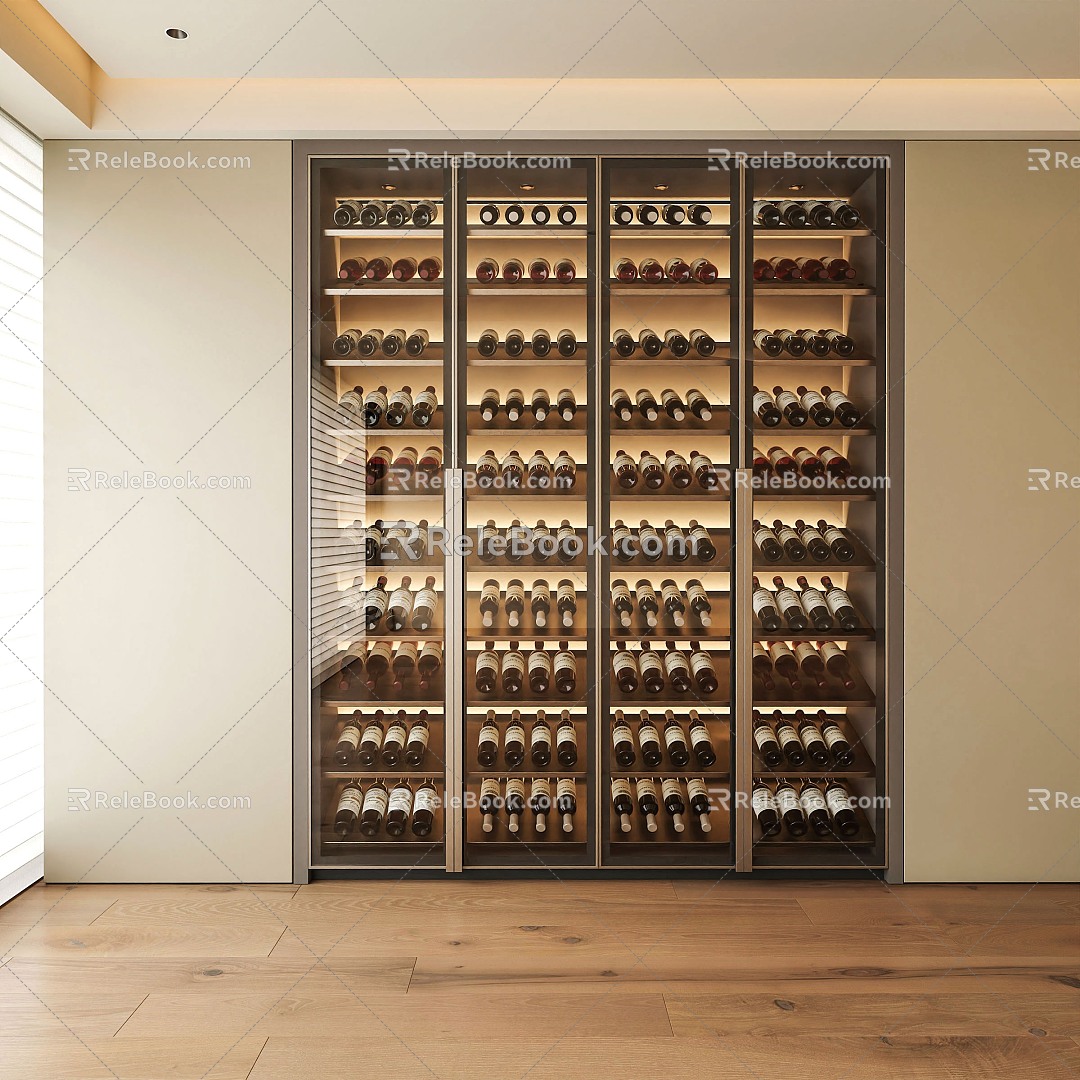 Modern Wine Cabinet Glass Wine Cabinet Constant Temperature Wine Cabinet Red Wine Cabinet Finished Wine Cabinet 3d model