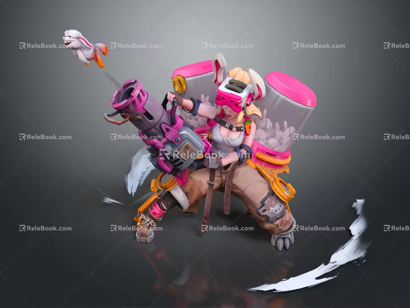 Modern Game Character Capsule Toy Artillery Characters Game Characters 3d model
