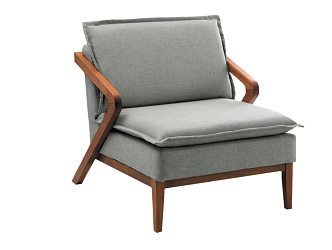 Nordic Solid Wood Single Chair Study Balcony Casual Chair Single Sofa Casual Chair Ancient Backrest Chair 3d model