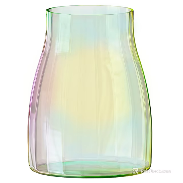 Transparent Ceramic Vessel With Rainbow Gradient Color For Home Decoration 3d model 