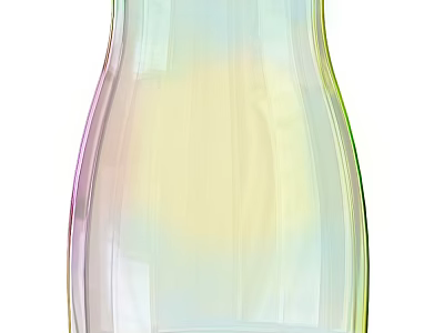 Transparent Ceramic Vessel With Rainbow Gradient Color For Home Decoration 3d model