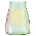 Transparent Ceramic Vessel With Rainbow Gradient Color For Home Decoration
