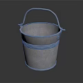 Practical Silver Metal Bucket With Handle Ideal For Household Living Supplies Daily Use