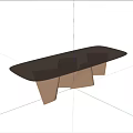 Modern Minimalist Side Table with Gold Metal Frame and Irregular Top Design 3d model