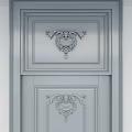 Gray Swing Door With Classical Decorative Patterns For Modern Interior Design 3d model