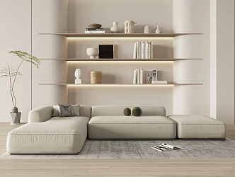 Quiet Multi-Person Sofa Fabric Multi-Person Sofa 3d model