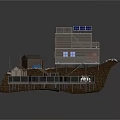 Rustic Two Story Wooden House With Solar Panels Wooden Deck And External Stairs