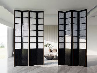 Modern screen glass partition 3d model