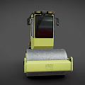 Yellow Heavy Duty Road Roller With Single Drum Cab And Safety Sign