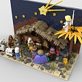 LEGO Toy Blocks Scene Farm King Christmas 3d model