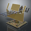 Tactical Military Weapon With Multiple Barrels Metal Base And Mounted Stand