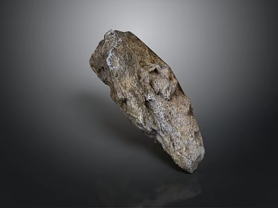 Natural Brownish Gray Stone With Rough Surface On Dark Background 3d model
