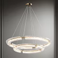 Contemporary Double Ring Clear Glass Chandelier With LED Lighting Ceiling Hanging Fixture