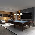 Modern Billiards Room Billiards Joe's Billiards Table Lamps Pool Cue 3d model