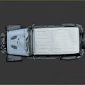Blue Military Off Road Vehicle With Large Tires Roof Rack And Front Bumper Guard