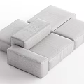 Modern Gray Upholstered Modular Sectional Sofa with Multiple Seating Sections 3d model