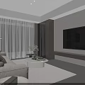 Modern Three Seater Sofa With Decorative Pillows In Bright Minimalist Living Room