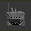 Gray Six Wheeled Armored Vehicle With Operator And Antennas On Top