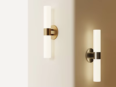 Modern Wall Sconces with White Glass Shade and Brass Black Metal Base for Interior Decoration 3d model