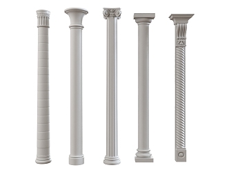 European Column Roman Column Gypsum Column Gypsum Line Cylindrical Square Column 3d model