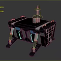 bulletproof vehicle mobile command station mobile command center sci-fi chariot 3d model