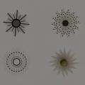 Unique Decorative Wall Hangings With Four Radial Pattern Designs And Central Circular Elements