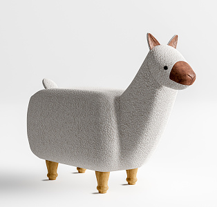 Modern Children's Chair Children's Alpaca Cartoon Low Stool 3d model