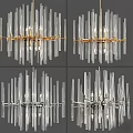 Modern Elegant Chandelier with Transparent Long Tubes and Gold Metal Frame Candle Bulbs Design