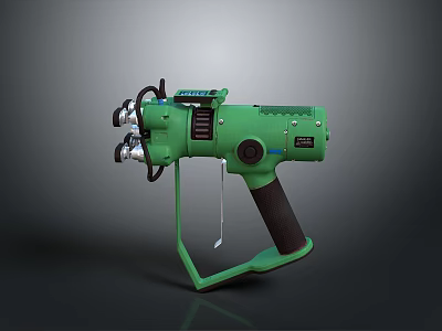 Green Handheld Industrial Equipment With Rotary Knobs Control Panel And Mechanical Parts 3d model