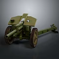 Green Military Vintage Cannon With Wheels And Classic Design Features