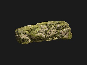 Moss Rock Stone Slope Stone 3d model