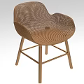 Modern Woven Single Chair with Wooden Legs and Minimalist Design Elements