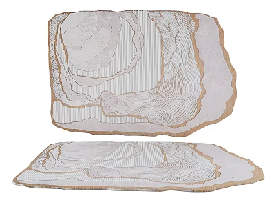 Stylish Artistic Rugs With Unique Contour And Patterns 3d model