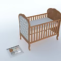 Wooden Baby Crib With Curved Headboard And Color Swatch Options
