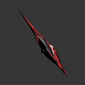 Red Fantasy Sword With Sharp Blade Demonic Inspired Design And Ornate Decorative Details