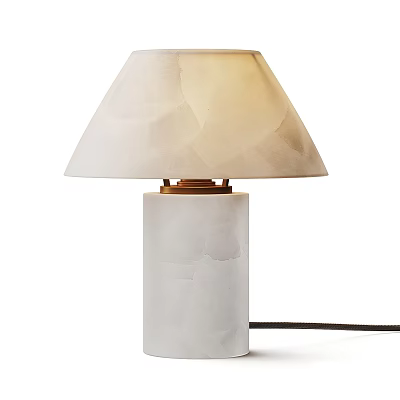 Elegant Modern Table Lamp With White Ceramic Body And Soft Fabric Shade 3d model