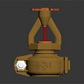 Golden Fire Sprinkler Head with Red Component and Brass Construction for Fire Safety Equipment