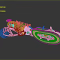 Industrial Design Motorcycle With Track Rear Wheel Metallic Body And Copper Green Details