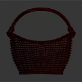 Red Woven Basket with Handle for Home Storage and Everyday Use