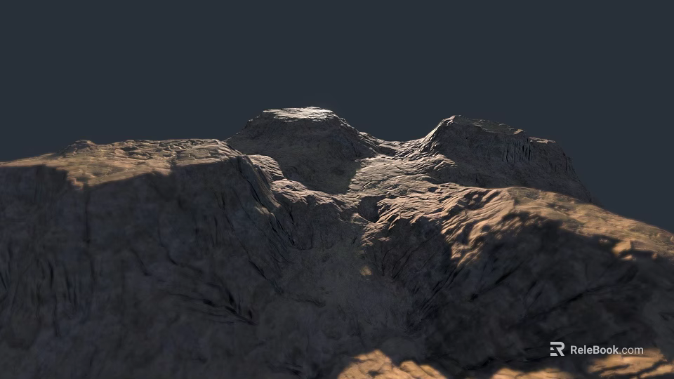 Natural Rock Garden Landscape With Rugged Terrain And Sunlight Effects 3d model 