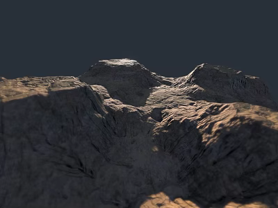 Natural Rock Garden Landscape With Rugged Terrain And Sunlight Effects 3d model