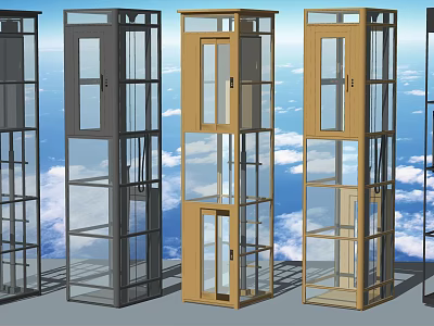 Modern Transparent Glass Elevators In Various Colors For High Rise Buildings 3d model