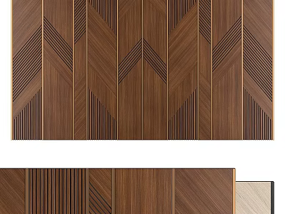 Wooden Wall Hanging Decor with Herringbone and Stripe Patterns for Home Decoration 3d model