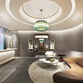 Elegant Modern Jewelry Store Interior With Glass Display Cases And Chandelier